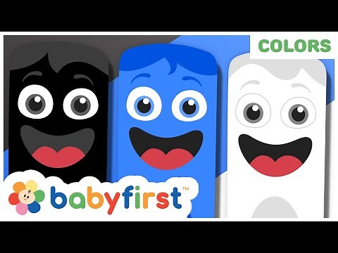 Color Collection 3: Blue, White, Black | Toddler Learning Video Colors w Color Crew | BabyFirst TV