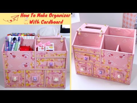 DIY Desk Organizer By Cardboard / DIY / Tutorial / Hoài Nanu