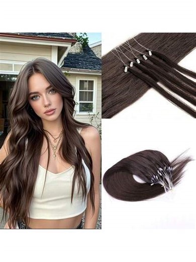 50 Strands Microlink Hair Extensions Human Hair Natural Black Utral Smooth And Super Soft Micro Loop Hair Extensions Silky Straight Micro Bead Hair Extensions For Women, Easy To Install And Operate. Suitable For Daily Life, Dates, Parties, And Various Festivals. Show Your Confidence And Beauty | SHEIN