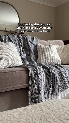 Adore the feeling of a clean house; everything is where it’s meant to be, the cushions are plumped, the floors are shining… but now you’re too scared to breathe. 🤭✨ #cleanwithme #cleaningtok #tidy #hometour #housecleaning