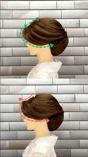 カーラーの巻き方の違いで変わる前髪の仕上がり｜How the way you roll your bangs changes the final look #着物ヘア #updo