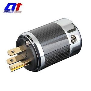 [Hot Item] Us AC Power Plug with Carbon Fiber Copper Rhodium