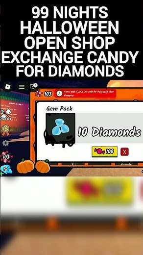 CANDY DIAMOND HALLOWEEN in 99 Nights In The Forest Roblox #roblox #shorts #robloxshorts #robloxgame