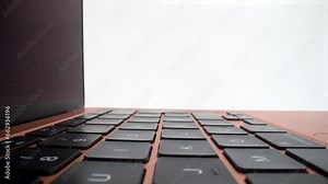 Dusty laptop keyboard keys close up 4K