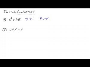 Factoring - The Difference of Two Squares