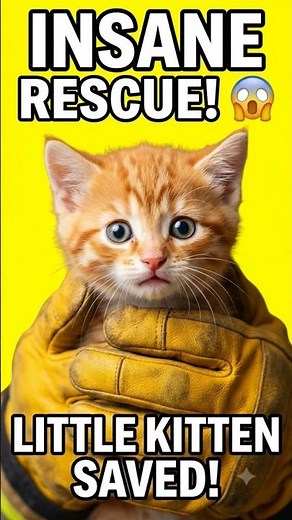 HERO Firefighter Saves Frightened Kitten From House Fire! 🥹🔥#short
