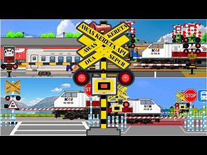 Kumpulan Kereta api kartun Palang pintu kereta api 😂【踏切アニメ】FUMIKIRI 踏切 Railroad crossing trainz #2