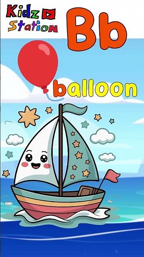 Letter B Boat, Balloon, Butterfly, Banana | Phonics for Kids #kidzstation #shorts