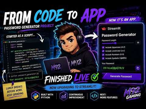 Finishing My Password Script Live + Streamlit Upgrade