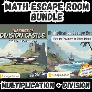 Multiplication & Division Escape Room Bundle | Digital Math Games Google Slides
