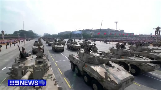 827K views · 15K reactions | An extraordinary military display put on by China to commemorate the 80th anniversary of World War Two has become a direct challenge to America's global position. The US President reacted angrily to President Xi Jinping's parade, as politicians here in Australia condemned the attendance of former Victorian Premier Dan Andrews. #9News | 9 News | Facebook