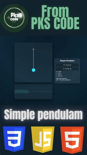 Create Simple Pendulum in HTML CSS JS 🔥 | Physics + Coding Project 💻