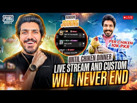 CHALLENGE NEVER QUIT STREAM UNTIL CHICKEN DINNER IN CUSTOM ROOMS & PONDIIEE SEGMENT RANDOM JOINING😜