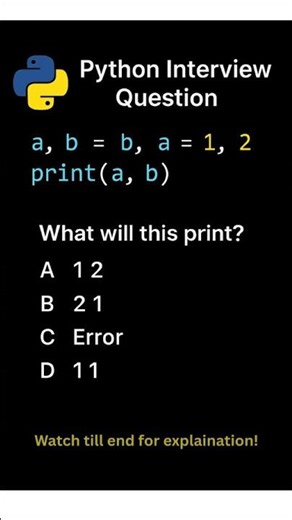 Day 13 | Python Interview Questions | Multiple Assignment Explained 🔥 #python #coding #interview