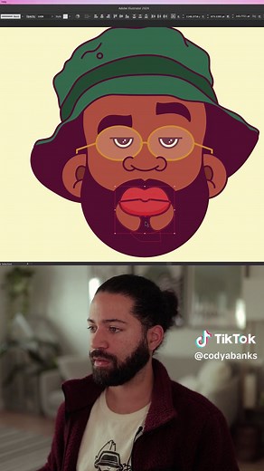 Newest tutorial shows how I go about making a caricature of a real person. Full video is up on my YouTube. #illustratortutorial #adobeillustratortips #adobeillustrator