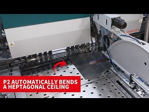 Salvagnini panel bender: P2 automatically bends a heptagonal ceiling