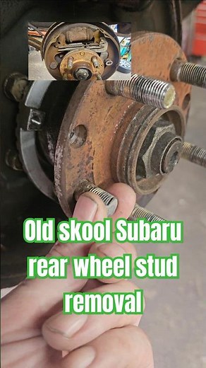 How to remove an old style subaru rear wheel stud 🚘 #mechanic #car #subaru