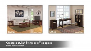 Bush Furniture Buena Vista L Shaped Desk with Low Storage and Lateral File Cabinet