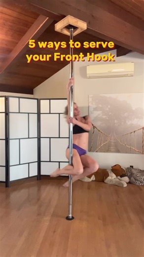 5 different ways to start/finish your front hook spin #pole #poletrick #poledancing