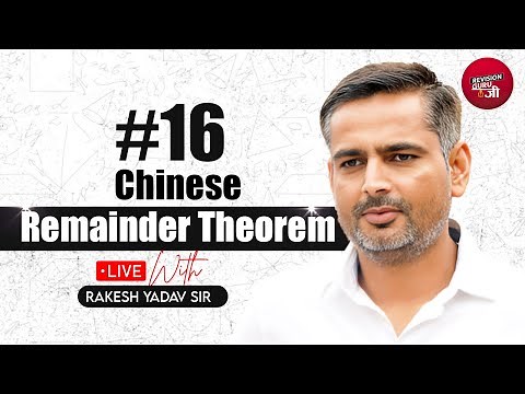 Chinese Remainder Theorem Maths Concept Video By Rakesh Yadav Sir