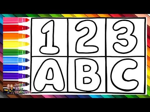 Draw and Color Numbers and Letters: 123 and ABC 🔢🔠🌈 Drawings for Kids