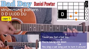 Bad Day - Daniel Powter guitar chords w/ lyrics & strumming tutorial | Bert's Guitar Tutorials