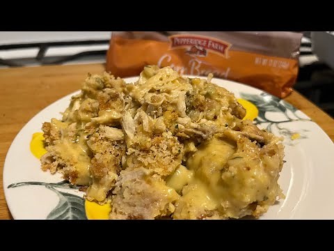 Easy Chicken And Stuffing Casserole Baked With Pepperidge Farm Cornbread Stuffing