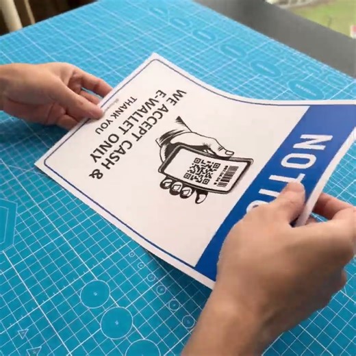 We Accept Cash and E-Wallet Only QR Bank Transfer Tunai Sahaja No Credit Card Malaysia Sticker