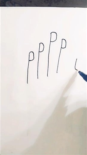 Hand drawing from letter p #shorts #drawing