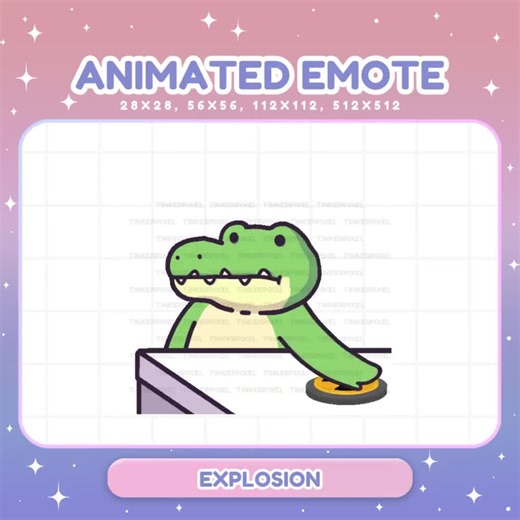 Crocodile Twitch Emotes Animated, Alligator Explosion Tnt Streamer Vtuber Livestream - Etsy