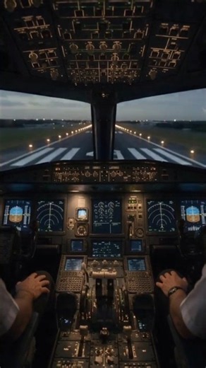Airbus A380 Cockpit | Night Landing Countdown ✈️🌙
