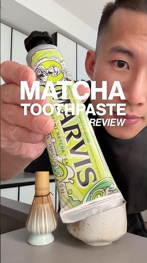 trying matcha toothpaste 🍵 (marvis matcha toothpaste review)