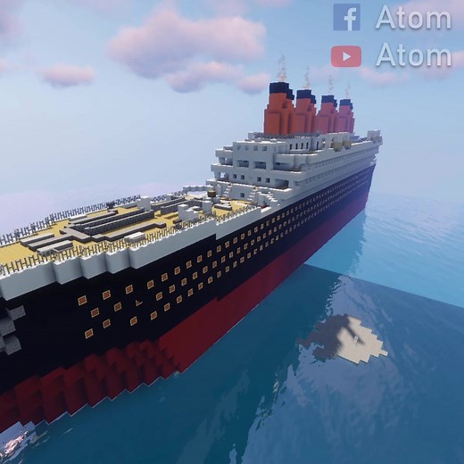 Construcción del Titanic en Minecraft en 5 minutos - Timelapse