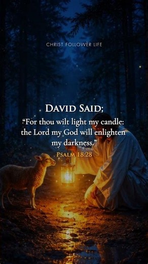For Thou Wilt Light My Candle ✨ Psalm 18:28 | God Will Enlighten My Darkness #shorts #faith #quotes