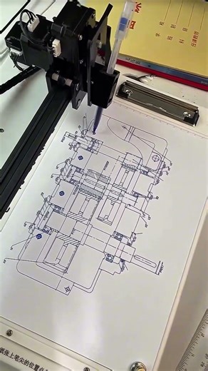 Creating a blueprint sketch printout with an automatic printing machine and quickly #machine #shorts