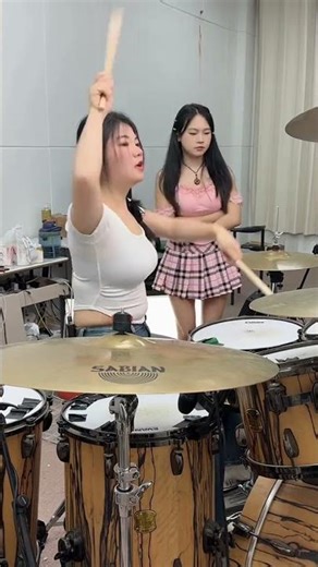 What is my senior sister thinking while listening to this song? #drumset #talentshow #music