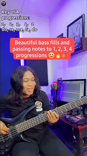 40K views · 1.1K reactions | Beautiful bass fills and passing notes to 1, 2, 3, 4 progressions  Get more videos here https://youtu.be/CrR1Nla11wU #reel #bass #basslessons | BassLady | Facebook