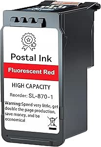 Amazon.com: SPLENDIDCOLOR SL-870-1 Red Ink Cartridge Fluorescent Red Ink Replacement for The PB New SendPro Mailstation Postage Meter Machine(CSD1) 1Pack : Office Products