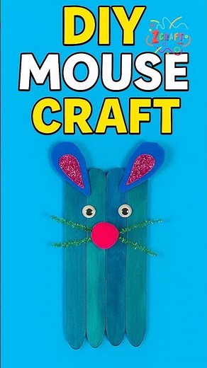 Easy DIY Mouse Craft for Kids | Animal Craft with Popsicle Sticks #diy #craft #craftyfun #kids