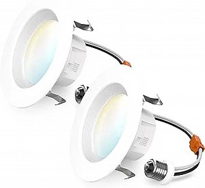 Sunco 4 Inch LED Recessed Lights, 11W 660LM Retrofit Downlight, 5CCT 2700K-5000K, Indoor Dimmable, Baffle Trim, Damp Rated Ceiling Lighting for Kitchen, Bathroom, Bedroom, Energy Star, UL 2 Pack