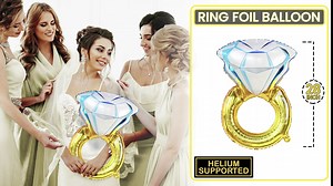 KatchOn, Giant Bride Balloons Gold - 40 Inch | Bachelorette Party Decorations | Bride Bachelorette for Bridal Shower | Gold Balloons | Ring Balloon Decorations