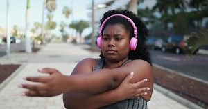 Curvy African Woman Doing Sport Stretching Stock Footage Video (100% Royalty-free) 1072132436 | Shutterstock