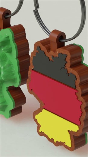 Germany Map Keychain, 3D Printed Relief Keyring, Travel Gift #germany #souvenir #keychain