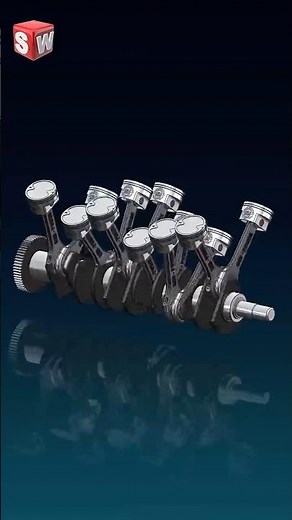 V12 Crankshaft Assembly Simulation in SolidWorks