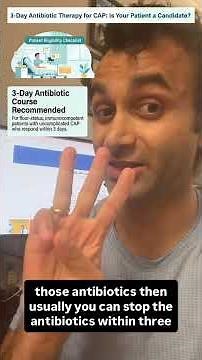 Community-Acquired Pneumonia Explained in 60 Seconds: 3-Day Antibiotics Can Be Enough
