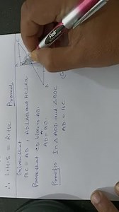 \mathrm{AD} and \mathrm{BC} are equal perpendiculars to a line ... | Filo