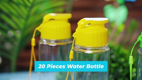 Mifoci 20 Pieces Water Bottle Bulk 17 oz Plastic Water Bottles Bulk Gym Sports Adults Reusable Large Bottles with Leak Proof Flip Top for Party Outdoor (Colorful)