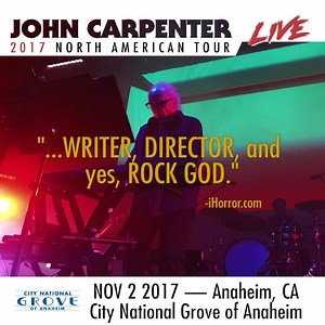 471 reactions · 78 shares | Anaheim, CA - My Anthology Tour comes to City National Grove of Anaheim on November 2. I'm playing both classic movie themes and material from my two Lost Themes albums. Get tickets now. | Director John Carpenter | Facebook