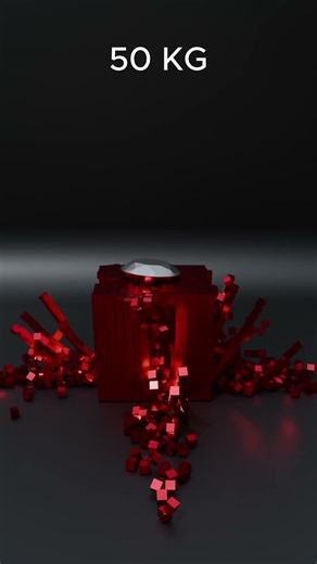 Satisfactory cube dropping simulation with metal diamond weight.