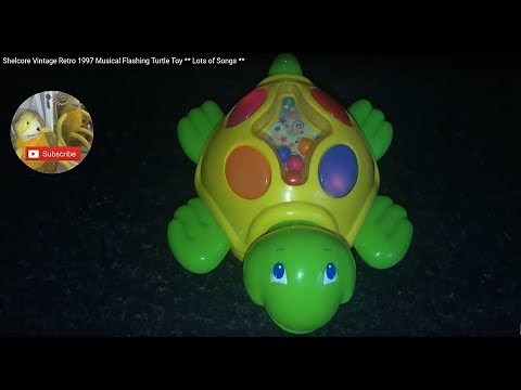 Shelcore Vintage Retro 1997 Musical Flashing Turtle Toy ** Lots of Songs **